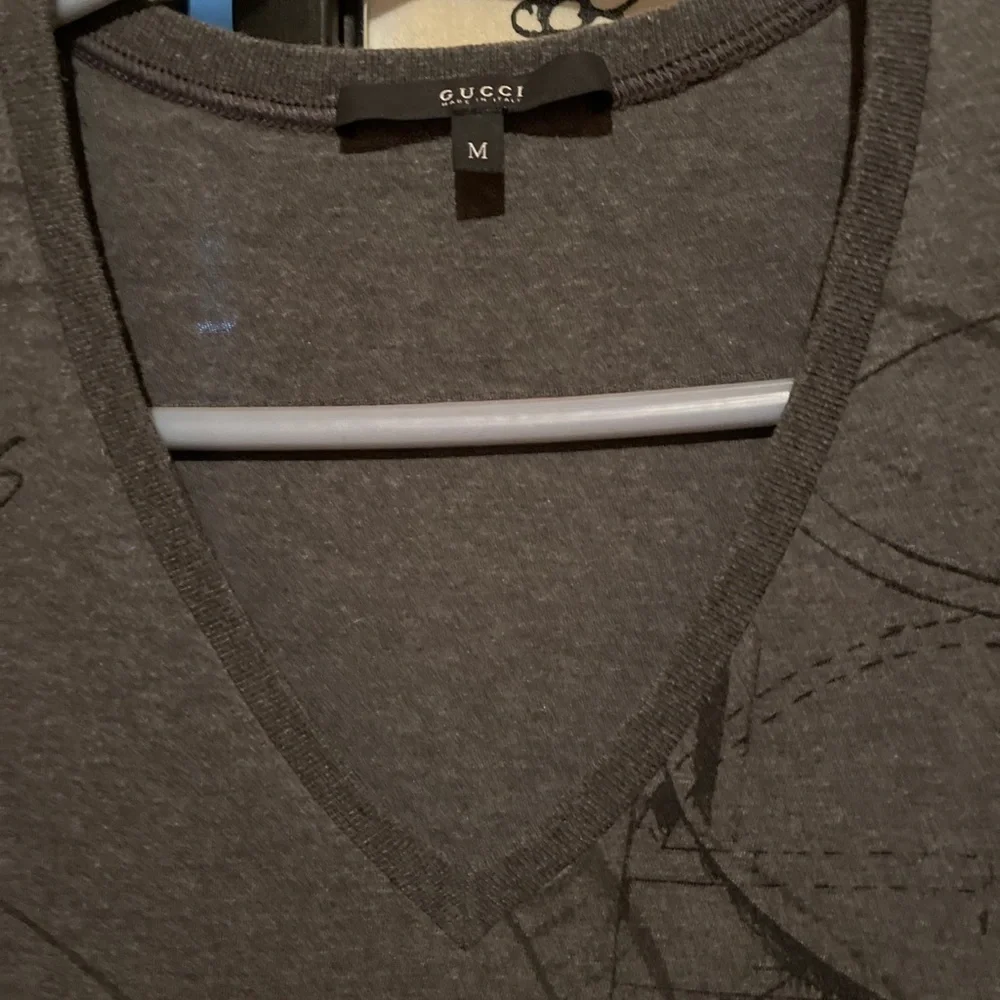 VTG Gucci Men’s Gray Tom Ford Archive Abstract GG All Over Print T-Shirt RARE